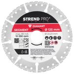 Tárcsa Strend Pro Premium, vákuumforrasztott, 125 mm, gyémánt, vágó, multi