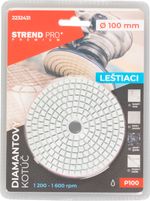 Kotúč Strend Pro Premium P100, 100 mm, leštiaci, diamantový, suchý zips, za mokra leštenie brúsenie
