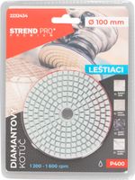 Kotúč Strend Pro Premium P400, 100 mm, leštiaci, diamantový, suchý zips, za mokra leštenie brúsenie
