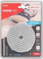 Disc Strend Pro Premium P1500, 100 mm, polishing, diamond, hook and loop, for wet polishing and grin