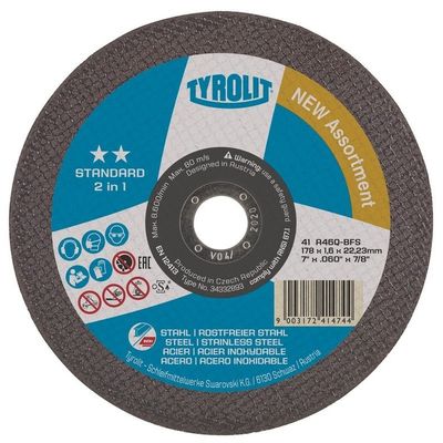 Kotuc Tyrolit 178x1,6mm, 41, A46Q-BFS, oceľ/nerez, 2in1 Standard **