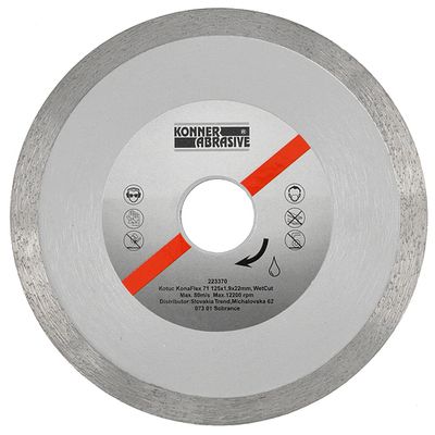 Tárcsa KONNER KonaFlex 71, gyémánt, 230x2,4x22 mm, WetCut, nedves vágás, tömör