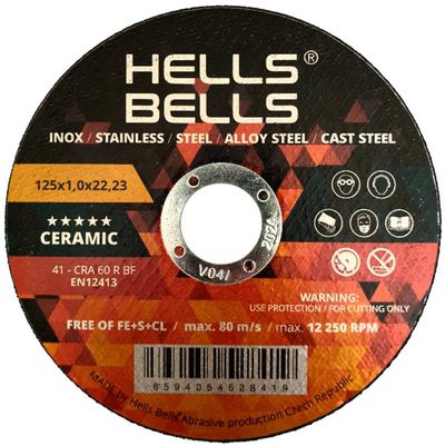 Disc Hells Bells 125x1.0x22.2mm, T41, SG-Ceramic, cutting