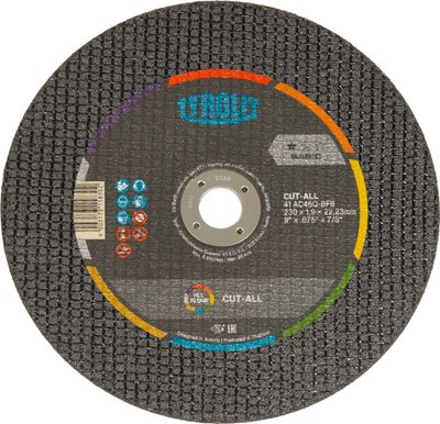 Disc Tyrolit 230x1.9mm, 41C, AC46Q-BFB, Universal, CUT-ALL, Basic *