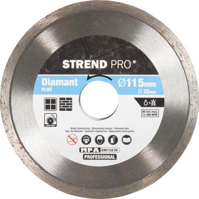 Kotúč Strend Pro 521B, 115 mm, diamantový, plný