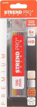 Lead Strend Pro Premium, replacement, for carpenter's pencil, marking, 6 pcs, assorted colors, 120 m