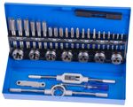 Menetfúró és menetmetsző készlet Strend Pro SX1033, HSS, 33 részes, M3-M12