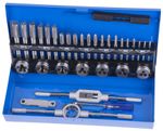 Menetfúró és menetmetsző készlet Strend Pro SX1033, HSS, 33 részes, M3-M12