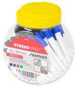 Marker Strend Pro, in plastic container, red/black/green/blue, Sellbox 72 pcs