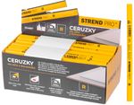 Ceruza Strend Pro, 176 mm, piros bél, ovális, üveghez és kerámiához, Sellbox 72 db