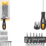 Bit and Socket Set Strend Pro SD0539, 19-piece, with ratchet screwdriver