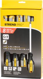 Csavarhúzó készlet Strend Pro SDX72-308, 9 részes, lapos + Phillips