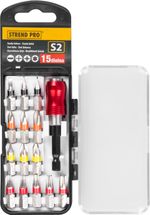 Bit Set Strend Pro EVE-12077, 15-piece, L-25 mm, S2 + bit holder