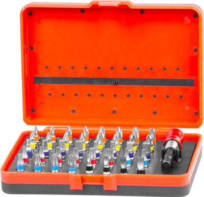 Set of bits 41pcs Strend Pro, with magnetic bit holder, bit 25mm, S2
