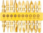 Set of bits 10pcs Strend Pro, bit 65mm, CrV, Goldenfish