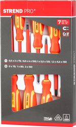Screwdriver Set Strend Pro YF20719, VDE 7-piece, flat + Phillips, electrician's, 1000V