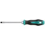 Screwdriver Whirlpower® 1711-4, 5.5/125 mm, hex bolster, flathead, S2, Satin, DIN5264