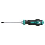 Screwdriver Whirlpower® 1712-4, PH2/100 mm, hex bolster, Phillips, S2, Satin, DIN8764