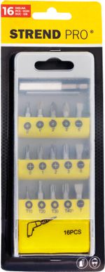 Bit Set Strend Pro BS2877, 16-piece + bit holder