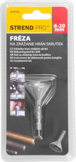 Fréza Strend Pro, 6-20 mm, 1/4", 25,5x50,4 mm, fazetová, na zrážanie hrán skrutiek, odhrotovač
