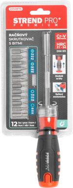 Screwdriver Set Strend Pro Premium, with 12 bits, Torx + flathead + Phillips