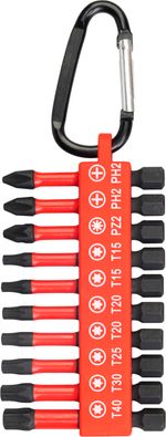 Bit Set Strend Pro Premium, PH, PZ, TORX, S2 steel, 1/4", 50mm, 10-piece