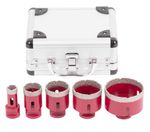 Lyukfúró készlet Strend Pro Premium DCB11S5, 20-35-45-55-72 mm, M14, gyémánt, koronafúrók, professzi