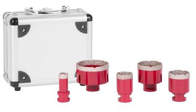 Hole Saw Set Strend Pro Premium, DCB11S5, 20-35-45-55-72 mm, M14, diamond, core bits, professional