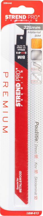 Fűrészlap Strend Pro SBM-613, kardfűrészhez, 225/0.90 mm, Bi-fém, S1122VF
