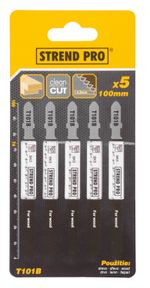 Fűrészlap Strend Pro T101B, szúrófűrészhez, 100 mm, 10 fog, fához, csomag 5 db