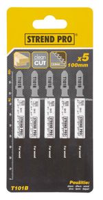 Fűrészlap Strend Pro T101B, szúrófűrészhez, 100 mm, 10 fog, fához, csomag 5 db