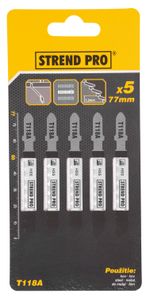 Fűrészlap Strend Pro T118A, szúrófűrészhez, 77 mm, 21 fog, fémhez, csomag 5 db