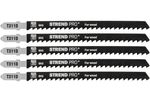 Fűrészlap Strend Pro T311D, szúrófűrészhez, 132 mm, 6 fog, fához, csomag 5 db
