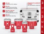 Hole Saw Set Strend Pro Premium DCB11S5, 20-35-45-55-68 mm, M14, diamond, core bits, professional