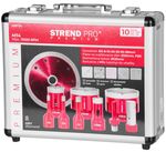 Lyukfúró készlet Strend Pro Premium, 6-8-10-20-35-50-68 mm, adapter, lyukbővítő maró, tárcsa, M14, g