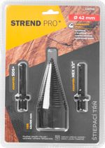 Hasítóék Strend Pro, kúp, 42 mm, HEX 1/2" és SDS+ adapterekkel, fához