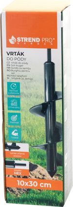Auger Strend Pro, for ground, for screwdriver, 10x30 cm