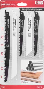 Fűrészlapok Strend Pro Premium, kardfűrészhez, készlet, vegyes, 5 db