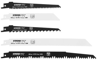 Blades Strend Pro Premium, for reciprocating saw, set, mix, 5 pcs