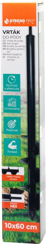 Földfúró Strend Pro, csavarhúzóhoz, 10x60 cm