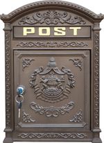 Schránka Edgar 315x95x445 mm, poštová, hnedá