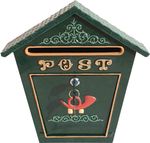 Schránka Albert 360x90x380 mm, poštová, zelená