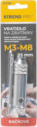 Hajtókar Strend Pro, menetvágókhoz, racsnis, M3-M8, 85 mm