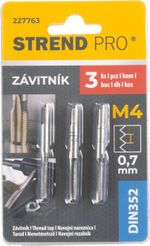 Menetfúró Strend Pro, M4, 0,7 mm, DIN352, csomag 3 db