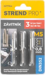 Závitník Strend Pro, M5, 0,8 mm, DIN352, bal. 3 ks