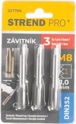 Závitník Strend Pro, M8, 1 mm, DIN352, bal. 3 ks