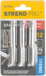 Menetfúró Strend Pro, M12, 1,75 mm, DIN352, csomag 3 db