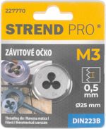 Menetmetsző Strend Pro, menetvágó, M3x0,5 mm, metrikus menet átmérő 25 mm, DIN223B