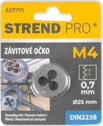 Menetmetsző Strend Pro, menetvágó, M4x0,7 mm, metrikus menet átmérő 25 mm, DIN223B