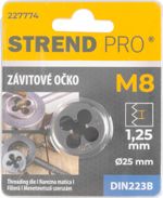 Menetmetsző Strend Pro, menetvágó, M8x1,25 mm, metrikus menet átmérő 25 mm, DIN223B